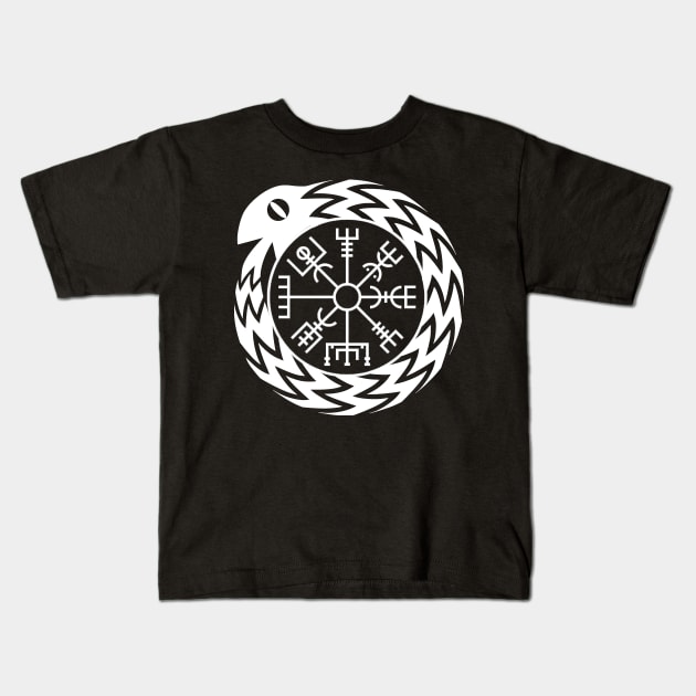 Vegvisir Jormungandr Norse Mythology T-shirt Kids T-Shirt by AgemaApparel